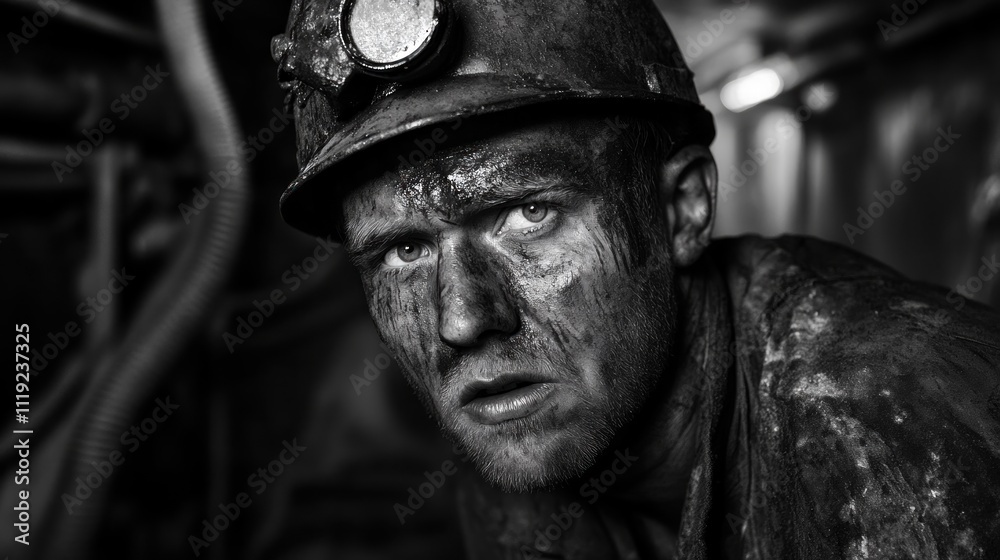 Portrait of a Coal Miner in the Darkness