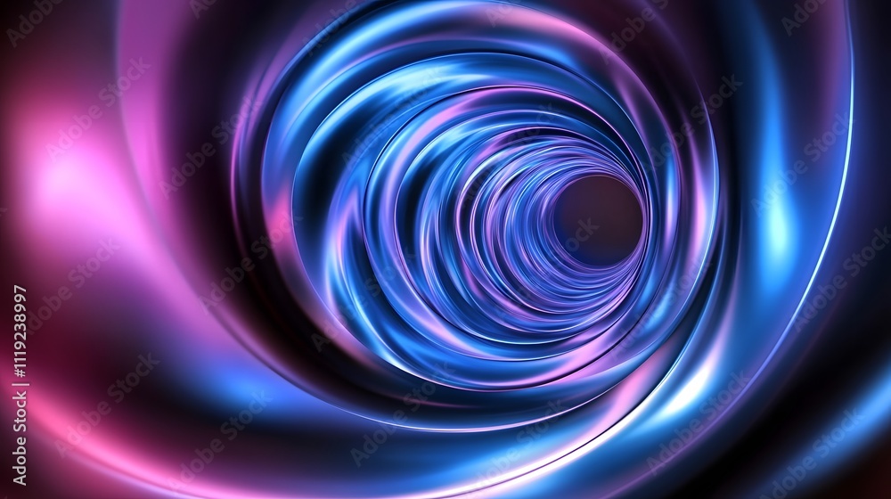 An abstract glowing vortex of blue and purple, featuring shiny, swirling patterns that create a futuristic whirl of light and energy. Ideal for sci-fi, digital art, and high-tech design projects. An abstract glowing vortex of blue and purple, featuring shiny, swirling patterns that create a futuristic whirl of light and energy. Ideal for sci-fi, digital art, and high-tech design projects.