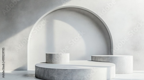 Wallpaper Mural Minimalist concrete setting with curved forms and soft lighting. Torontodigital.ca