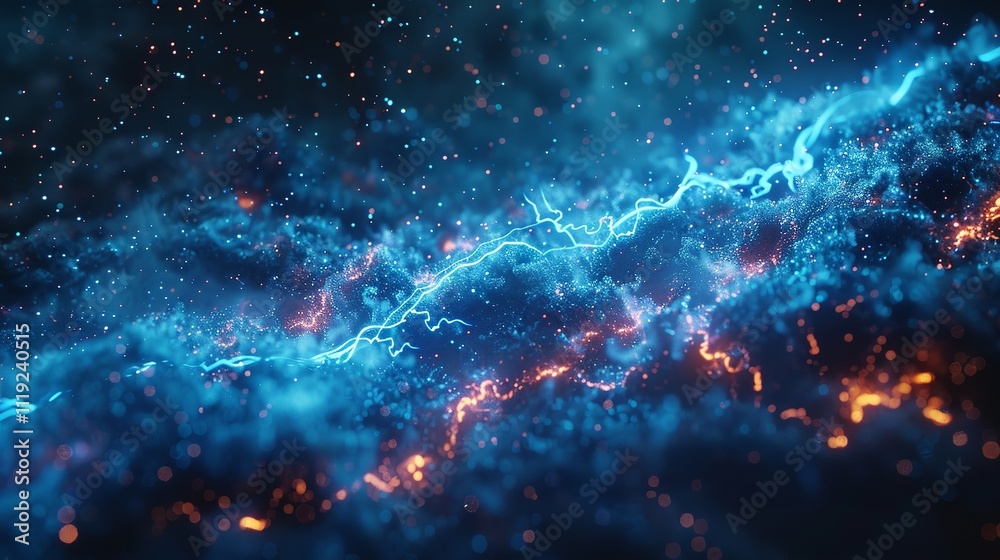 Naklejka premium Abstract Blue Technology Background, Ai Generative.