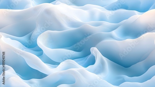 Serene Wave Gradient: Abstract Flowing Layers in Soft Sky Blue and White with Gentle Textures, Creating a Calm and Airy Aesthetic for Modern Minimalist Backgrounds or Art Projects