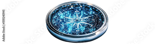 Wallpaper Mural Futuristic compass with glowing blue design. transparent background Torontodigital.ca