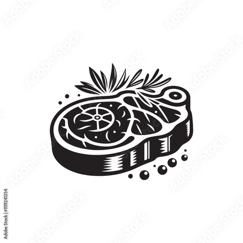 Beef Steak Vector - Silhouette of Beef Steak - Illustration of Beef Steak.