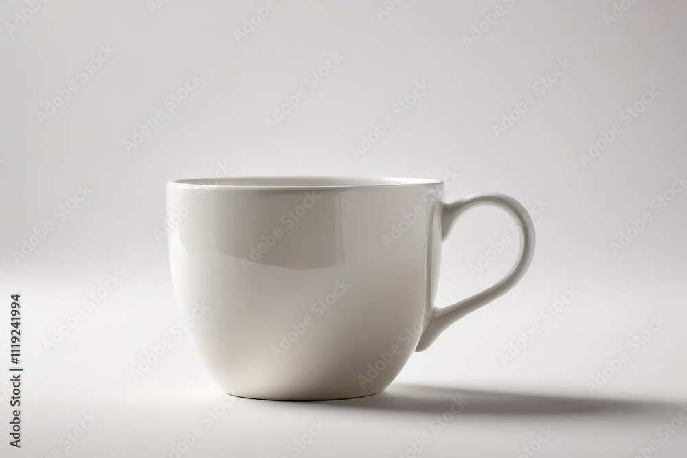 there is a white cup with a pocket on it there is a white cup with a pocket on it