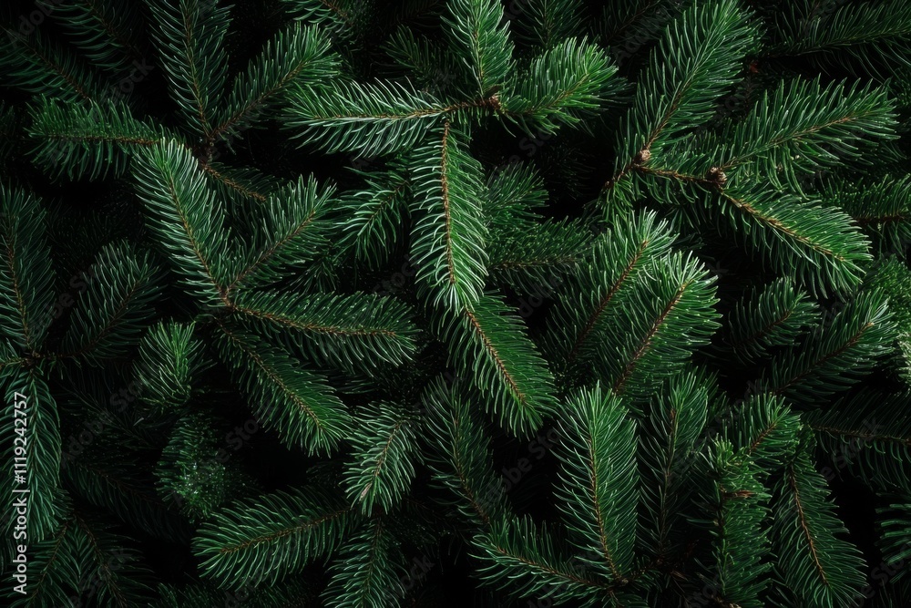 A vibrant display of lush evergreen branches forms the perfect Christmas tree backdrop. A vibrant display of lush evergreen branches forms the perfect Christmas tree backdrop.