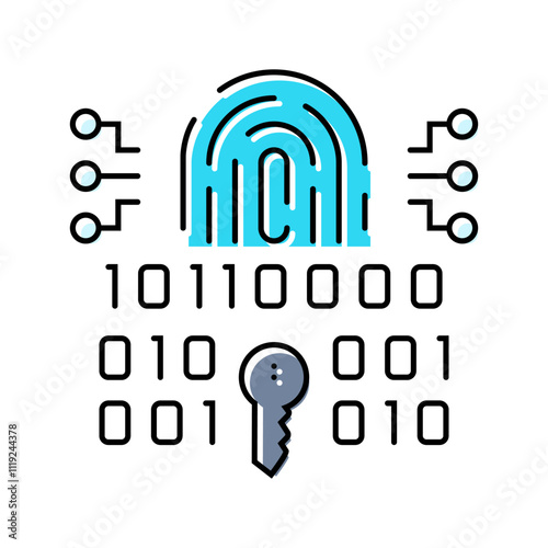 attendance system biometric color icon vector. attendance system biometric sign. isolated symbol illustration