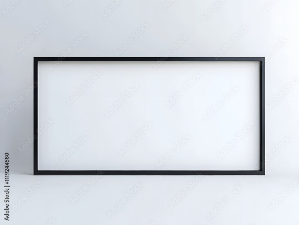 A black rectangular frame against a white background A black rectangular frame against a white background