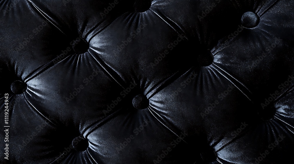 Naklejka premium A black leather couch with a black and white pattern