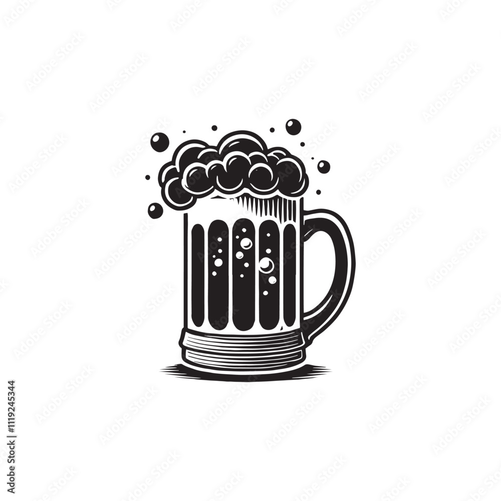 Silhouette of Beer Mug - Minimalist Beer mug Vector - Beer Mug Illustration. Silhouette of Beer Mug - Minimalist Beer mug Vector - Beer Mug Illustration.