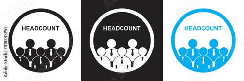 Headcount icon. Vector illustration. isolated on white and black background. EPS 10