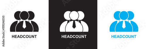 Headcount icon. Vector illustration. isolated on white and black background. EPS 10