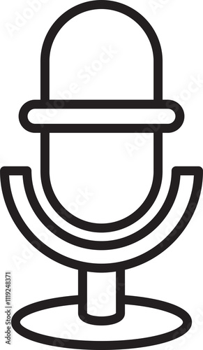 Microphone Icon Line Illustration 