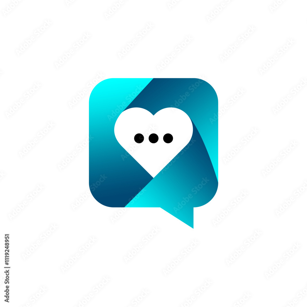Fototapeta premium Chat and Love Logo