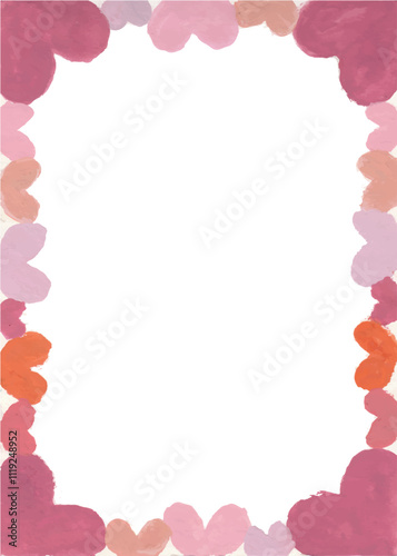 valentine love frame bouquet flower watercolor illustration