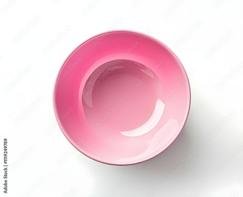 Obraz premium A vibrant empty pink bowl on a solid white background