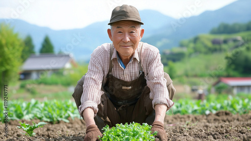 Elderly Farmer Tending to C...