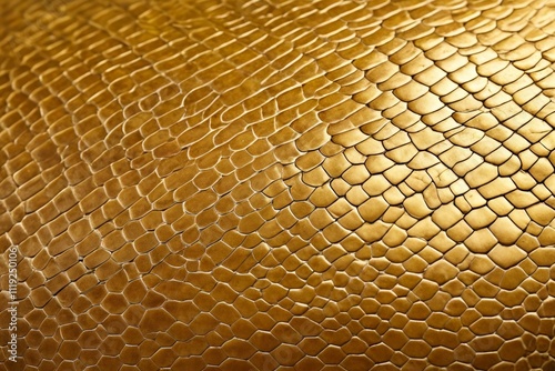 a close up of a gold snake skin texture with a black background