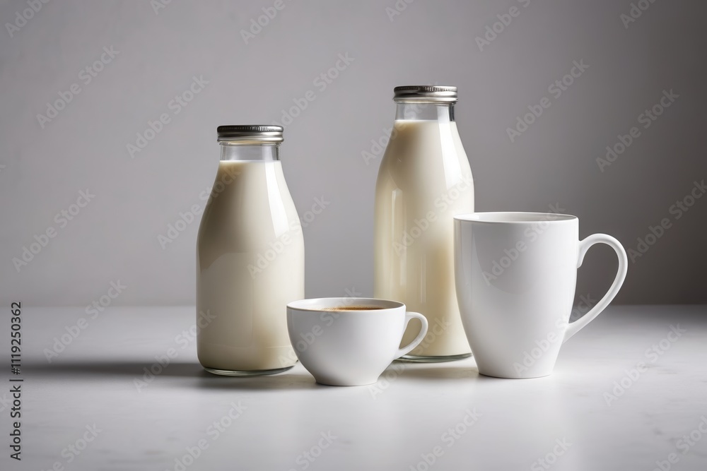 there are three bottles of milk and a cup of coffee there are three bottles of milk and a cup of coffee