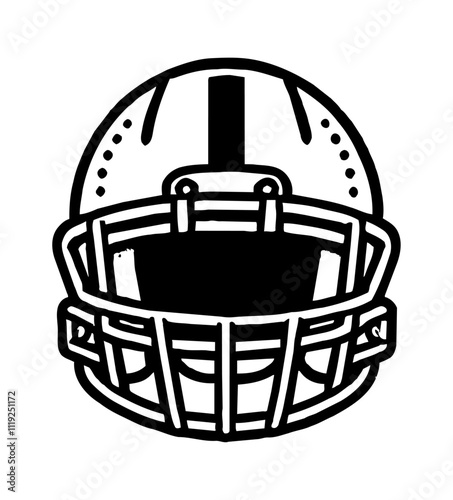 american football helmet rugby engraving black and white outline