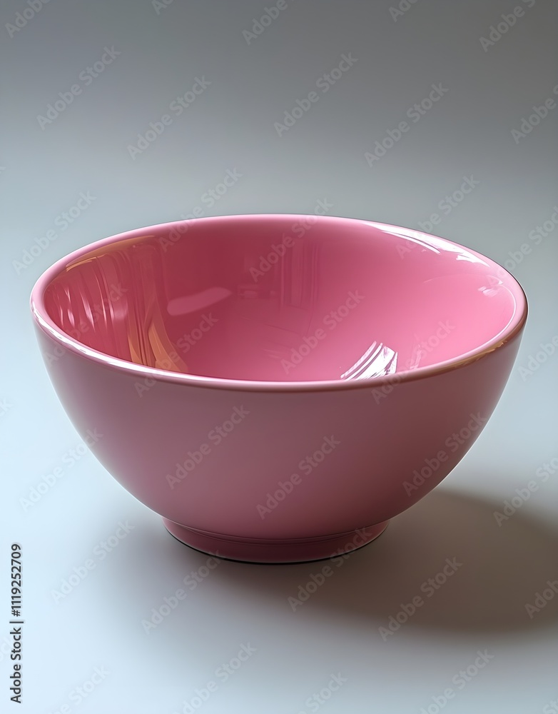 A vibrant empty pink bowl on a solid white background A vibrant empty pink bowl on a solid white background