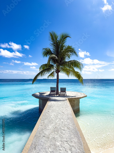 Fototapeta Naklejka Na Ścianę i Meble -  Beach resort in the Maldives, Asia