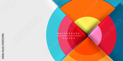 Techno circles and semi circles. Vector Illustration For Wallpaper, Banner, Background, Card, Book Illustration, landing page
