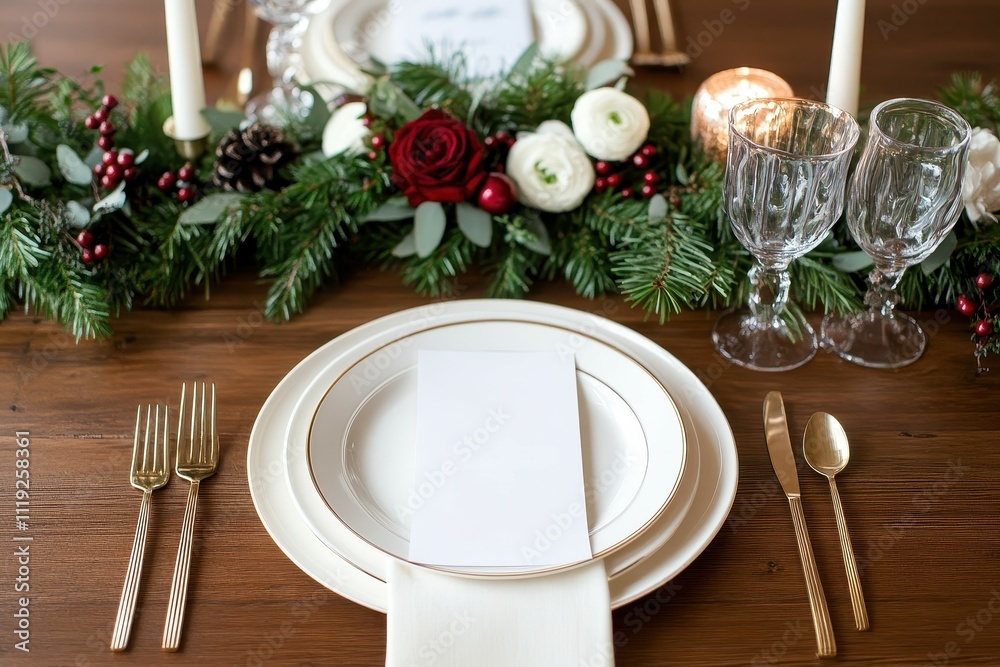 Holiday Dinner Table Adorned with Handwritten Notes of Gratitude and Festive Cheer