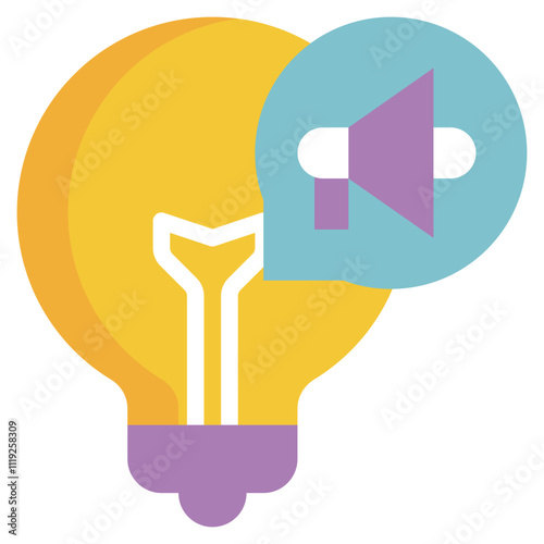 bulb advertising idea megaphone horn loud flat style icon