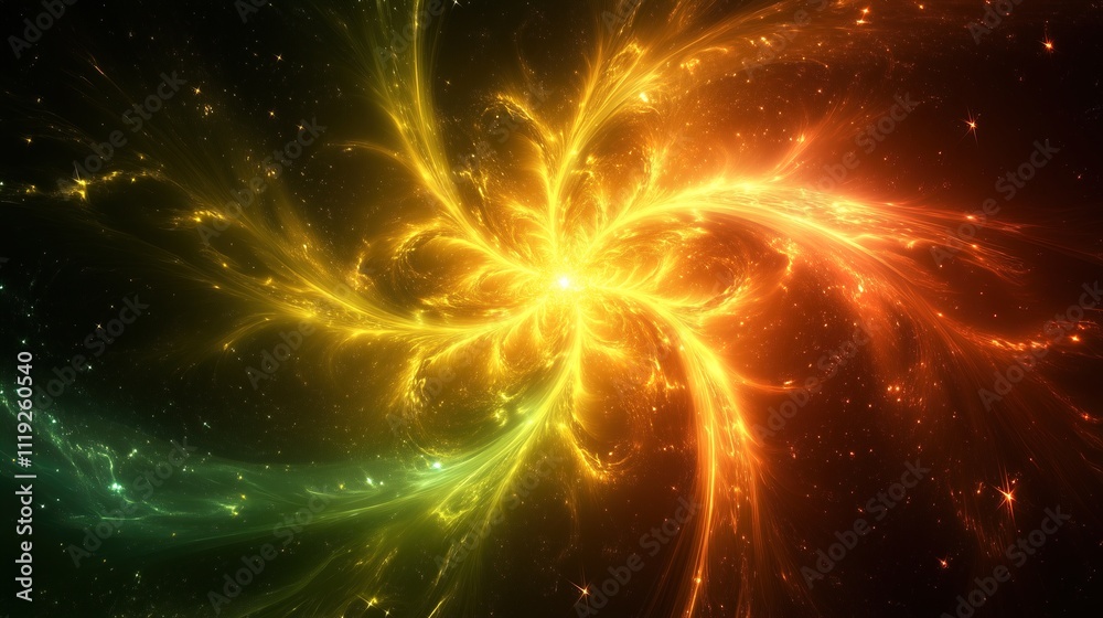 Vibrant Galaxy with Colorful Waves. Abstract cosmic energy in space - generative ai.