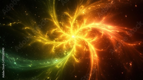Obraz na płótnie Vibrant Galaxy with Colorful Waves. Abstract cosmic energy in space - generative ai. w salonie