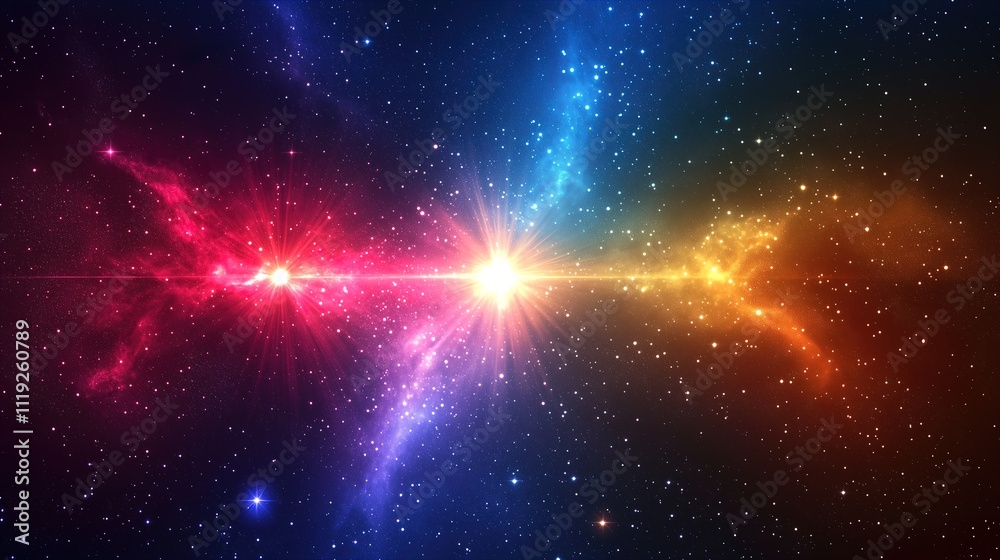 Vibrant Galaxy with Colorful Waves. Abstract cosmic energy in space - generative ai.