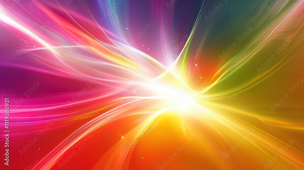 Obraz premium Vibrant Galaxy with Colorful Waves. Abstract cosmic energy in space - generative ai.