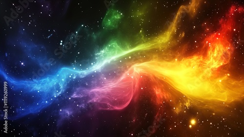 Obraz na płótnie Vibrant Galaxy with Colorful Waves. Abstract cosmic energy in space - generative ai. w salonie