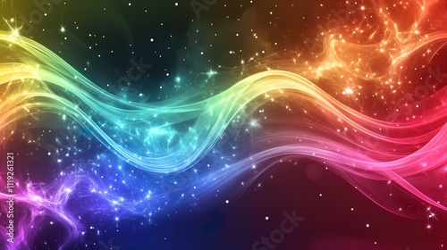 Vibrant Galaxy with Colorful Waves. Abstract cosmic energy in space - generative ai.
