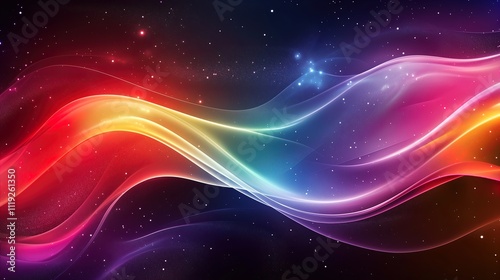 Vibrant Galaxy with Colorful Waves. Abstract cosmic energy in space - generative ai.
