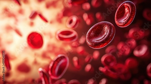 High-Resolution Close-Up of Red Blood Cells in Motion
