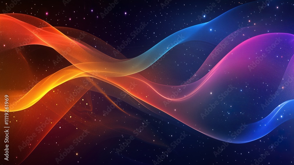 Vibrant Galaxy with Colorful Waves. Abstract cosmic energy in space - generative ai.