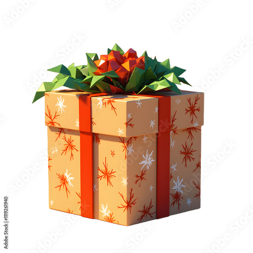 christmas gift box with ribbon, a perfect Christmas present