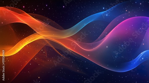 Obraz na płótnie Vibrant Galaxy with Colorful Waves. Abstract cosmic energy in space - generative ai. w salonie