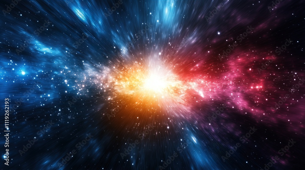 Vibrant Galaxy with Colorful Waves. Abstract cosmic energy in space - generative ai.