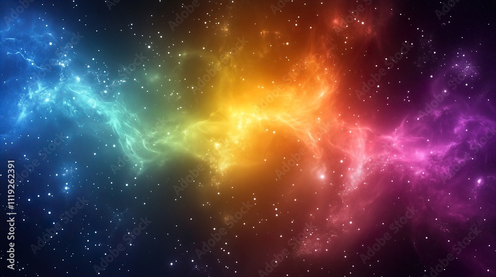 Vibrant Galaxy with Colorful Waves. Abstract cosmic energy in space - generative ai.