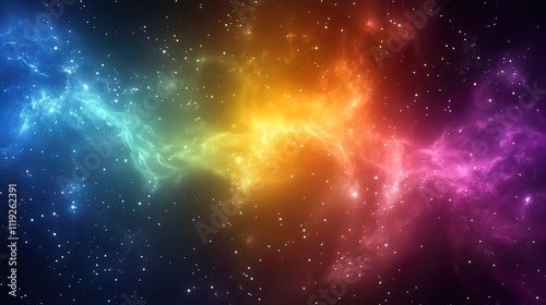 Vibrant Galaxy with Colorful Waves. Abstract cosmic energy in space - generative ai.