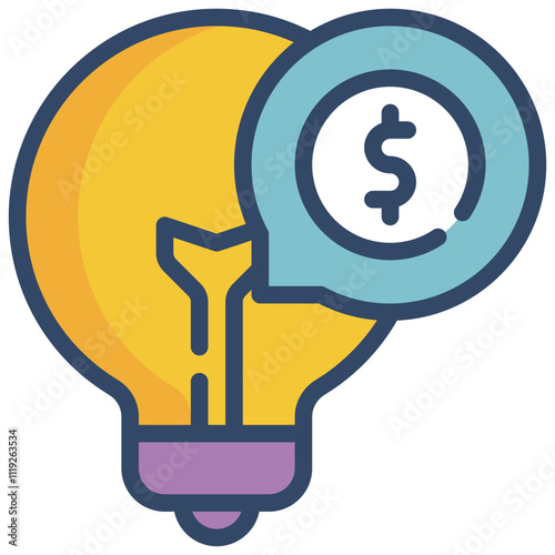 bulb money working idea filled outline icon