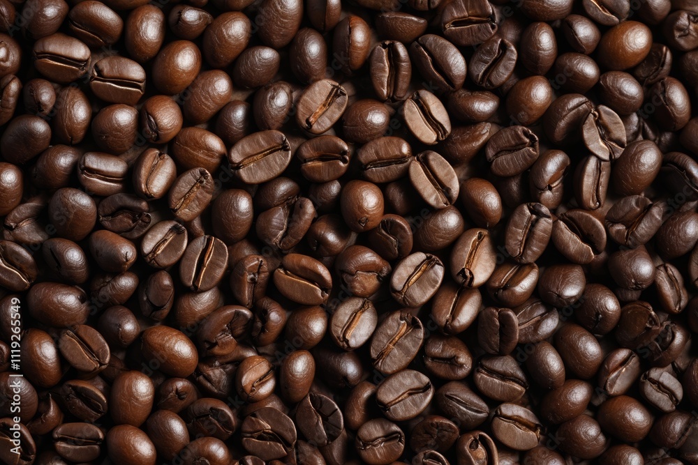 Fototapeta premium a close up of a pile of coffee beans with a few brown ones
