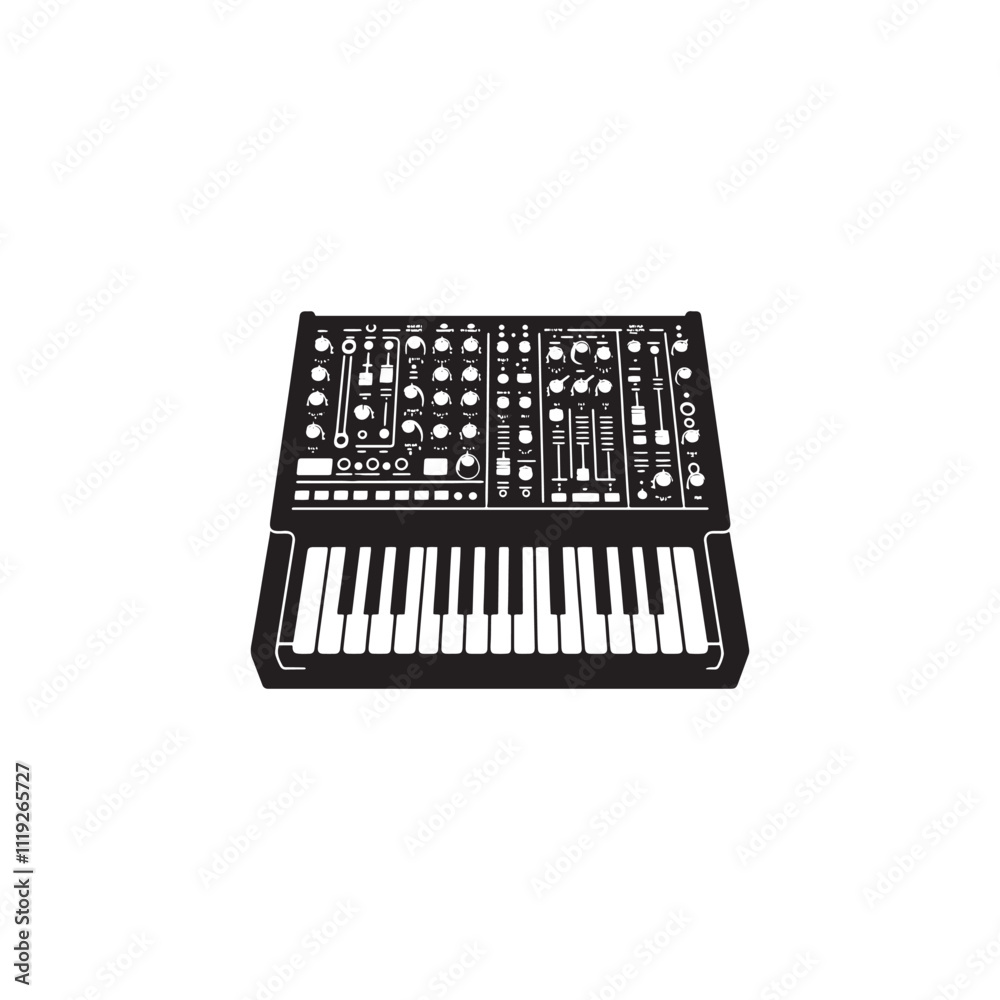 Synthesizer Silhouette - Minimalist Synthesizer Vector - Illustration of Synthesizer. Synthesizer Silhouette - Minimalist Synthesizer Vector - Illustration of Synthesizer.