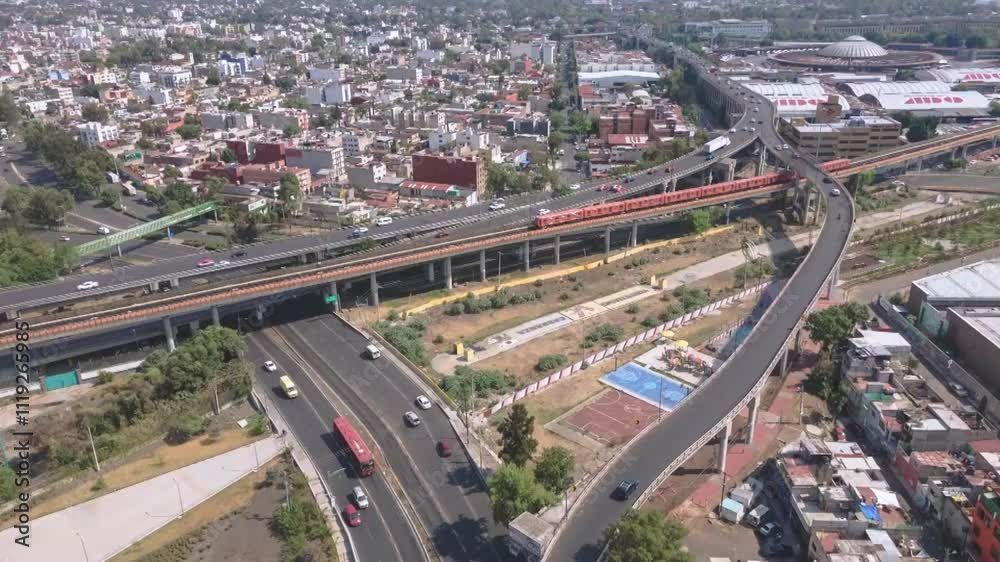 Hyperlapse orbiting street junction and metro Hyperlapse orbiting street junction and metro