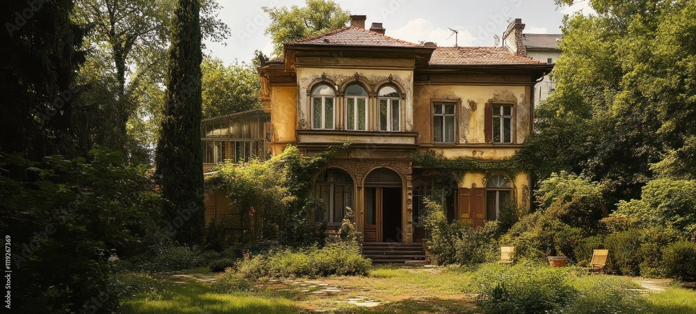 Enigmatic Abandoned Mansion Overgrown by Nature's Embrace Enigmatic Abandoned Mansion Overgrown by Nature's Embrace
