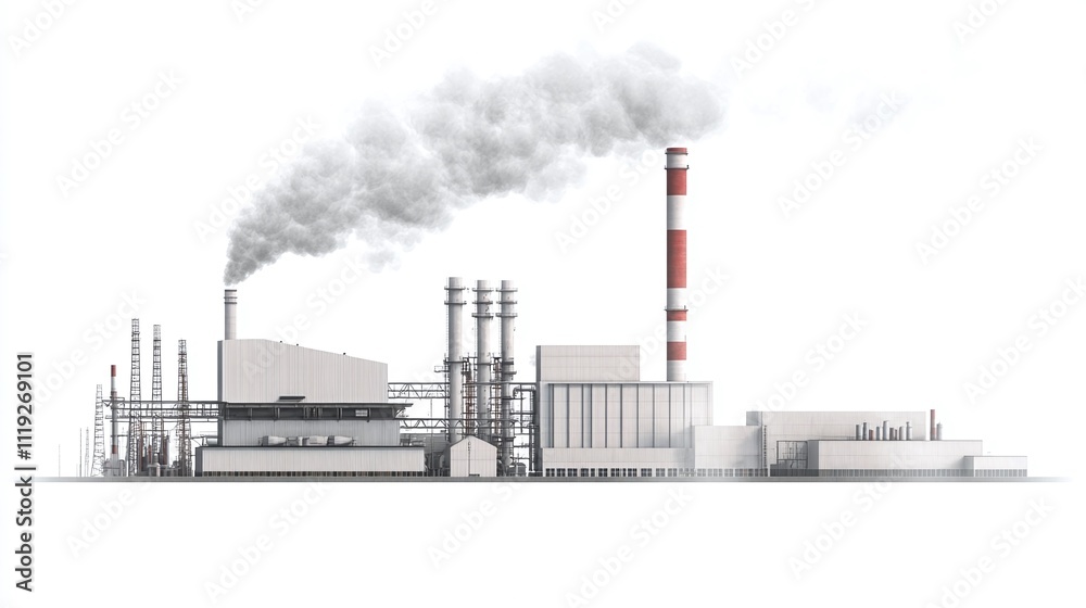 Industrial plant emitting smoke into the atmosphere. Industrial plant emitting smoke into the atmosphere.