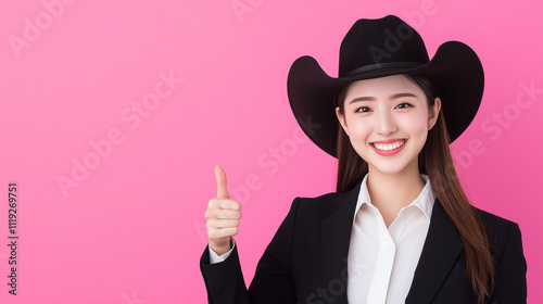 Smiling Cowgirl Businesswom...