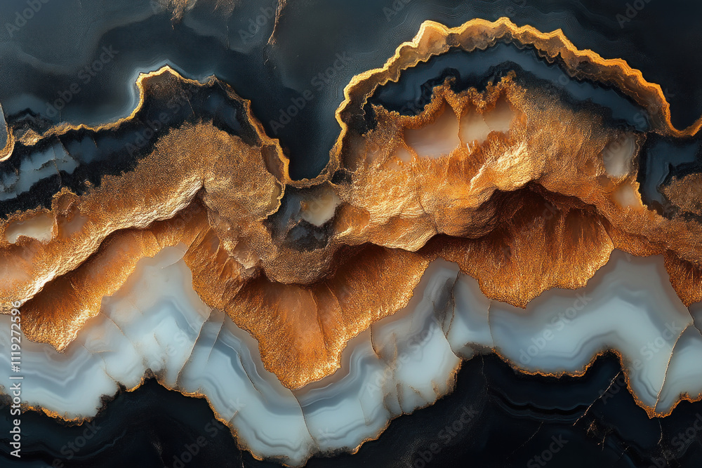 Obraz premium Abstract black and gold marble texture background.